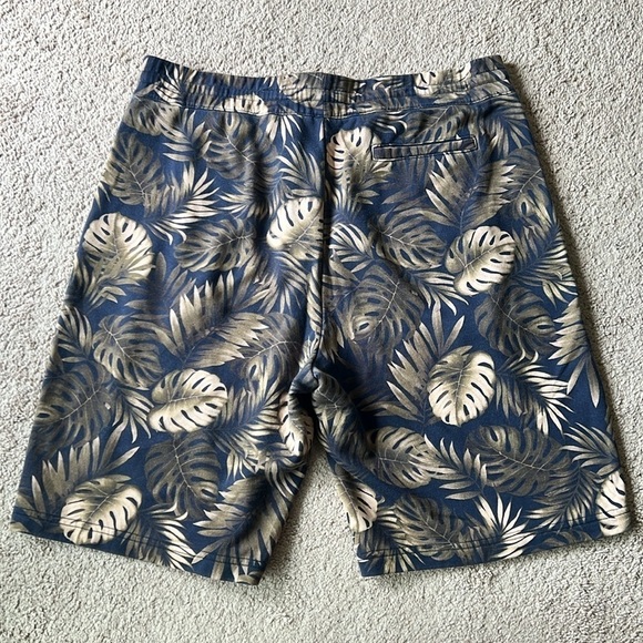 Vince Mens Two Piece Tropical Palm Leaf Printed Lounge Sweat Short T Shirt Set - Picture 3 of 10